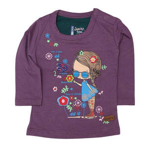 Camiseta de manga larga para niñas recién nacidas - Morado - Product Image 1