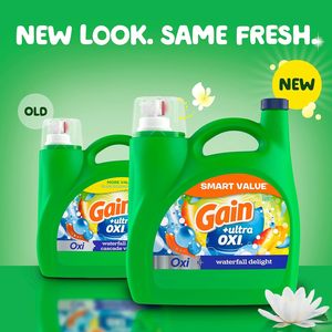 Detergente Líquido para Ropa Gain Ultra Oxi, 107 cargas, 154 onzas líquidas, Aroma Waterfall Delight, 2 en 1, Compatible con Lavadoras de Alta Eficiencia - Product Image 5