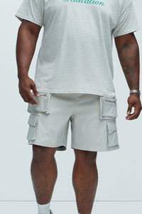 Mens <b>Shorts</b> Manufacturer Men Casual Blank 6 Pocket <b>Elastic</b> Waistband Training <b>Shorts</b> With Zippered Pockets - Product Image 6