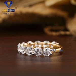 2.75 TDW แหวนเพชรกลม18K สีเหลืองทองครึ่งวง hpht/cvd Diamond Lab Stone - Product Image 2