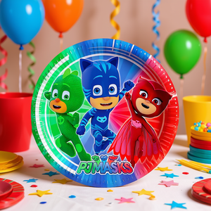 Platos Desechables de Pj Masks de 23 cm, 6 Piezas, Artículos para Fiestas, Cumpleaños Infantiles - Product Image 3
