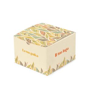 Caja de Cartón Reciclado Blanca de 15x15x10 cm - Caja para Pastel Aséptica con Relieve Personalizado - Product Image 2