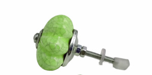 Vente chaude Vert Craquelé Melon Boutons En Céramique Tiroir Industriel Armoire Poignée Tire pour Cuisine Chambre pour Armoire Commode-CK - Product Image 2