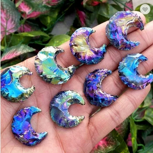 ดวงจันทร์ออบซิเดียนมุมมุมออร่าออบซิเดียนสีดำรูปพระจันทร์เสี้ยวออร่า - Product Image 4