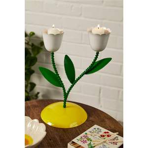 Nordic Style Tulip Bud Candle Holder Flower Pillar Taper Stand | Colorful <b>Spring</b> <b>Decoration</b> for Living Room Cabinet & Desktop - Product Image 3