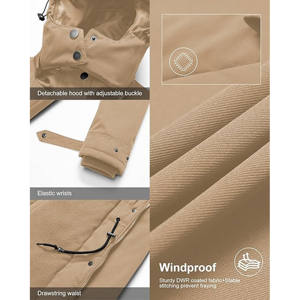 Chaqueta de Invierno Holgada para Mujer, Chaqueta Acolchada con Capucha y Cuello Alto, Secado Rápido, Transpirable, Tejido Liso Teñido, Cierre de Cremallera Frontal - Product Image 6