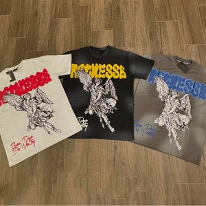 เสื้อยืดลายกราฟิกสำหรับผู้ชายเสื้อยืดลายพิมพ์ DTG ไหล่ตกไซส์ใหญ่พิเศษแบบเรียบ - Product Image 1