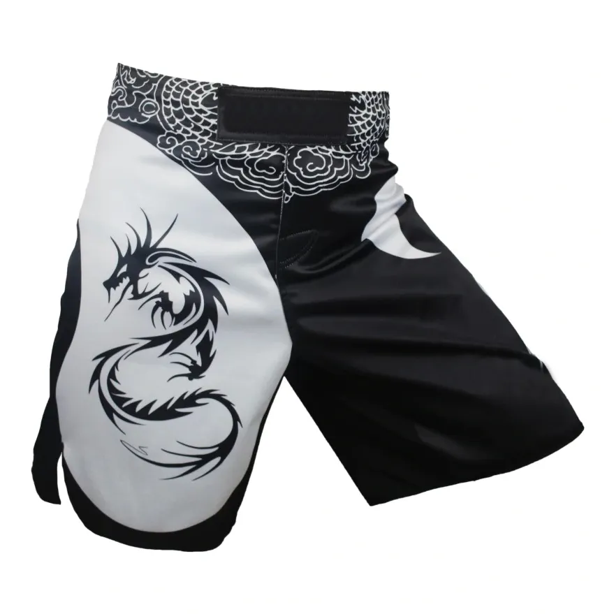 Tùy chỉnh in quần short đấm bốc nhanh chóng khô bán buôn thăng hoa in Kick Boxing bjj MMA quần short thoáng khí OEM tùy chỉnh