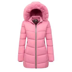 2026 personalizado bordado de punto impermeable a prueba de viento transpirable tejido acolchado suelto Casual Chaqueta larga de Invierno para mujer - Product Image 6