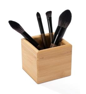 Organisateur de porte-brosse de maquillage pour vanité, organisateur de porte-brosse à cheveux pour comptoir de salle de bain, bambou - Product Image 1