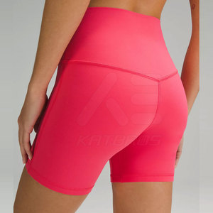 KATBROS INDUSTRY Latest Design Breathable Women's Yoga <b>Shorts</b> Elastic Waist Mid Waist Spandex/Polyester Material Casual <b>Gym</b> Wear - Product Image 4
