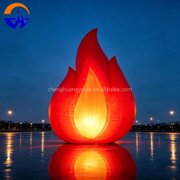 Modèle de feu de camp gonflable publicitaire extérieur personnalisé Chenghuang 2026, flamme lumineuse, tissu Oxford, souffleur USB