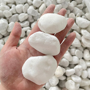 Regular Size Tumbled Pebbles Gravel Stones Snow <b>White</b> Natural Stone Material for Villa Application SHC GROUP Vietnam - Product Image 1