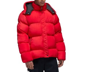 Abrigos con capucha de plumón de pato grueso cuadrado de invierno con logotipo personalizado del fabricante, chaqueta acolchada negra brillante para hombre - Product Image 5