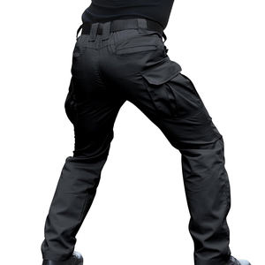 กางเกงคาร์โก้ทรงหลวมสำหรับผู้ชายกางเกงผ้าคอตตอนผสมแบบลำลองมีกระเป๋าหลายช่อง - Product Image 2