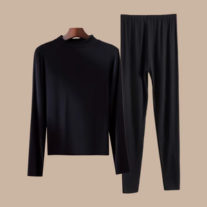 Women's Autumn Winter Thin Warm Set Full <b>Sleeve</b> Hooded Regular <b>Short</b> <b>Top</b> Above Knee Plus Size Underwear Sets - Product Image 4