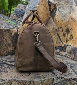 Bolso de lona de cuero estilo Vintage hecho a mano para mujer Weekender gimnasio vacaciones Satchel bordado botón decoración Shoder Messenger - Product Image 4