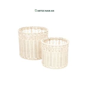 Collection de paniers à plantes en rotin durables avec intérieur doublé - Product Image 5