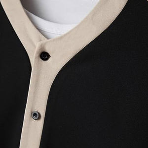 เสื้อพิมพ์ลายทางแขนสั้นของผู้ชายเสื้อยืดแขนสั้นลำลองแนวสตรีทเสื้อเบสบอลแฟชั่นปรับแต่งโลโก้ได้ - Product Image 5