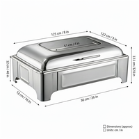 Ensemble de chauffe-plats rectangulaires en acier inoxydable Allnice, idéal pour la restauration, les hôtels et les restaurants