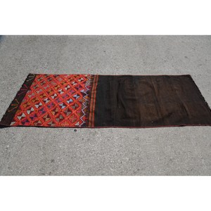 Alfombra Vintage Tradicional de Lana Roja Ecológica de Pelo Medio, 4.3 x 8 pies, Diseño de Patchwork de Gran Área, Nueva Decoración para el Hogar Invitante, Látex - Product Image 3