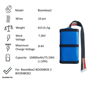 Boombox2 Polimer Lityum Pil 10400mAh SUN-I NTE-213 Yedek Pil Yüksek Kapasiteli Şarj Edilebilir Hoparlör Pili - Product Image 3