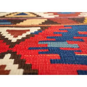 นาเยาบพรมลายเรขาคณิต พรมขนสัตว์ทอแบน สีแดงและสีส้ม พรม 3 มิติสำหรับตกแต่งห้องนั่งเล่นในบ้าน PAEM-814 - Product Image 3