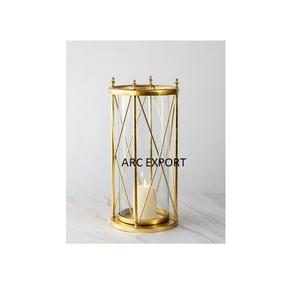 Attractive Design Golden Metal Lanterns Made of Stainless Steel Lantern With Glass for Home <b>Garden</b> Indoor and Outdoor Usage - Product Image 5