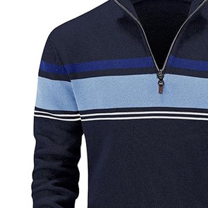 Noticias Color Block manga larga soft shell hombres al aire libre Atlético sudadera rendimiento deportes pulóver 1/4 zip chaquetas de lana - Product Image 4