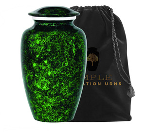 โกศสีเขียวสำหรับบรรจุอัฐิคน ขนาด 10 นิ้ว สไตล์ยุโรปและอเมริกา เป็นมิตรกับสิ่งแวดล้อม ความจุ 220 คิวบิกอินช์ ทนทาน - Product Image 2