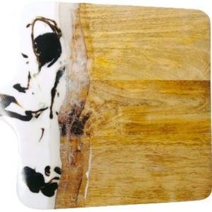 Tabla de cortar de charcutería epoxi de madera de acacia y resina, tabla de queso de resina oceánica de madera de bambú para restaurante en casa, tabla de pizza FWE - Product Image 1