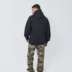Sweat à capuche en molleton épais 350 grammes pour homme, taille XS, épaules tombantes, 100 % coton, hiver, couleur unie, poche, teint en pièce, direct usine - Product Image 2
