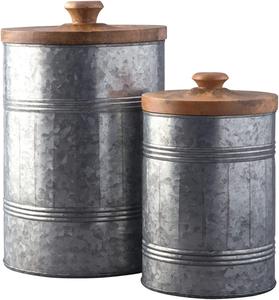 <b>Set</b> of 3 New Arrival Farmhouse Kitchen Storage Bread <b>Canister</b> Vintage Metal Storage <b>Canister</b> for Cookies - Product Image 2