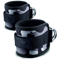 Manchons de protection professionnels antidérapants en coton/polyester style camouflage avec double anneau en D pour les entraînements des jambes et des abdominaux