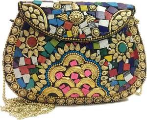 Pochette élégante en mosaïque de pierre de qualité supérieure pour occasions festives – Sac à main bohème chic au design unique - Product Image 6