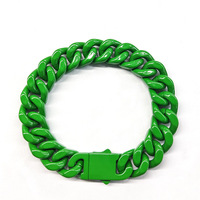 Bracelet cubain coloré en acier inoxydable avec émail, prêt à être expédié pour les vendeurs en ligne sur Shopify (vente en gros)