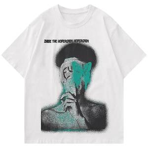 Camisetas para hombre, camiseta con logotipo personalizado de piedra para hombre, bordado Vintage de Hip Hop, técnicas de serigrafía con cuello redondo lavado de algodón 100% - Product Image 6