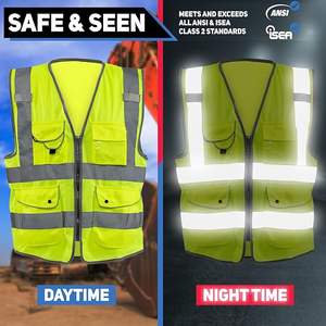 Chalecos de Seguridad Reflectantes de Alta Visibilidad para Mujeres y Hombres con Bolsillos y Cremallera Frontal - Product Image 3