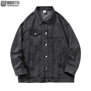 Veste en jean vintage Oem personnalisée manteaux délavés décontractés Streetwear vestes pour hommes col montant vestes en jean respirant - Product Image 3