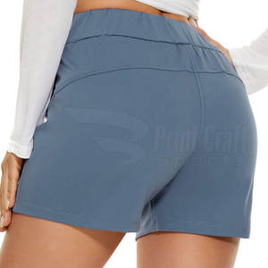 Shorts de Mujer de Cintura Alta, Color Sólido, Transpirables, 100% Algodón, Tallas Grandes, Último Diseño, Ropa Urbana de Alta Calidad - Product Image 2