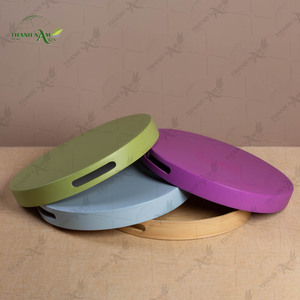 Plateau de service en rotin tissé à la main |   Écologique, durable, compatible lave-vaisselle, finition thermolaquée, multifonction, portable - Product Image 2