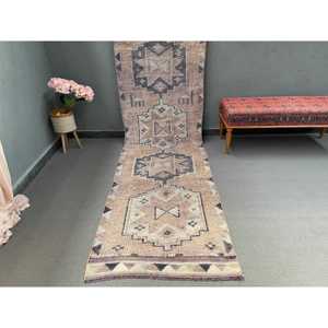 3x11.5 ft Turkish Rug, Herki Rug, <b>Brown</b> Ombr Rug <b>Wool</b> - Product Image 1