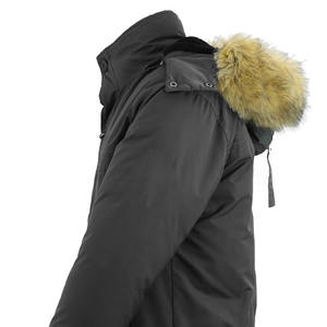 Chaqueta Larga de Lona para Hombre con Cuello Alto y Cierre de Cremallera con Logotipo Frontal, Aislante, Cortavientos e Impermeable - Product Image 4