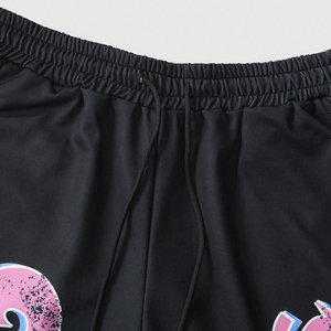 Up Felt Custom Star Print Wide Leg Sweatpants Casual 100% Cotton Fleece Sweatpants For Unisex Streetwear - Product Image 4