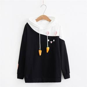 Stylish Drawstrings Premium Quality Stylish Girls New Partywear Designer <b>Black</b> & White 2 Piece Hot Sale <b>Hoodie</b> & Tops Sweatshirt - Product Image 1