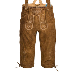 กางเกงขาสั้นสไตล์บาวาเรียน lederhosen ไฮสตรีท Oktoberfest กางเกงขาสั้นเยอรมันเอวกลางย้อมสีเรียบระบายอากาศได้ดีไซส์ใหญ่พิเศษ - Product Image 2