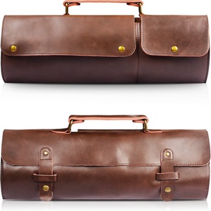 Best Quality Customized Leather Knife <b>Roll</b> Bags Premium Genuine Leather Lightweight OEM Supported Low Prices for New <b>Tool</b> Bags - Product Image 1
