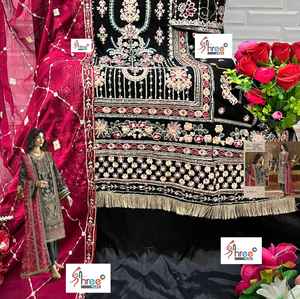 Haute qualité vente chaude Designer fantaisie tendance nouvelle variété lourde Georgette soie avec broderie Salwar costume - Product Image 2