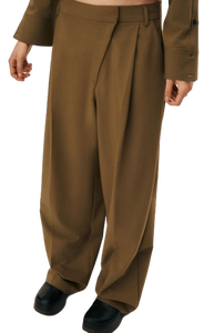 กางเกงขายาวทรงหลวมสีน้ำตาลผ้าฝ้ายสำหรับผู้หญิงกางเกงลำลองสำหรับใส่ในชีวิตประจำวันเพื่อความสบายสูงสุด - Product Image 4