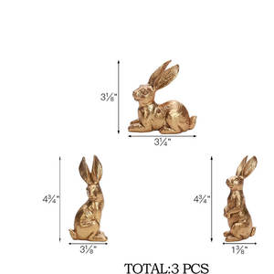 New Arrival Rabbit Ornaments Handcrafted <b>Gold</b> Plated Metal <b>Sculpture</b> for Home Hotel Table Decor for Birthday Gifts at Wholesale - Product Image 6